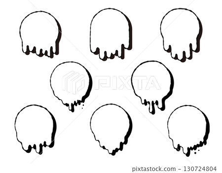 單色油漆滴落、融化的框架插圖集 130724804