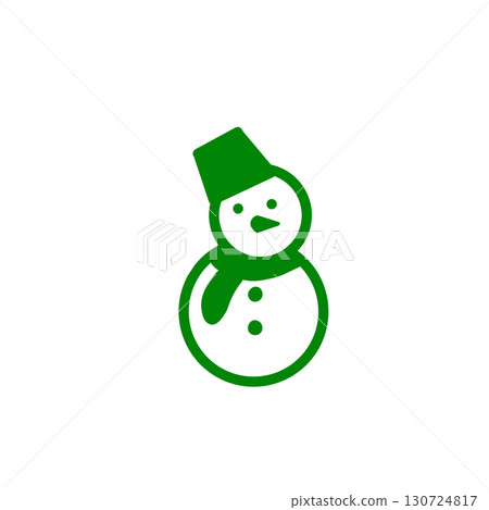 戴著帽子和圍巾的雪人圖標 130724817