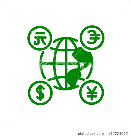 globe and currency icon 130725015