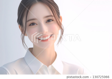 AI-generated images of beautiful, clean-cut women, smiling faces, skin care, and beauty treatments 130725066