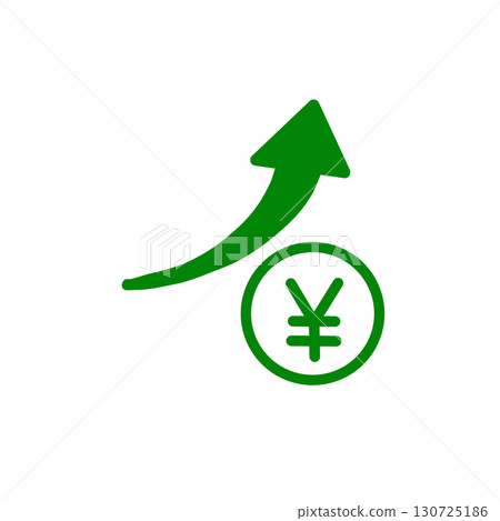 Upward trend and Japanese yen icon 130725186