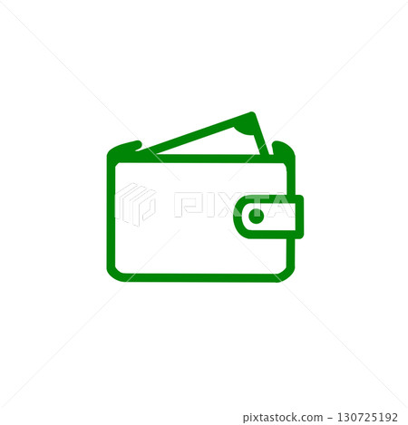Wallet icon with bills inside Wallet icon with bills inside 130725192