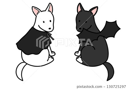 穿著萬聖節服裝的狗、救援犬和混種狗 130725297