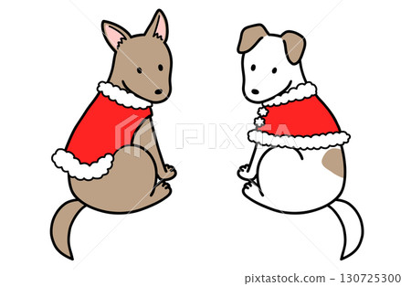 穿著聖誕服裝的狗、救援犬和混種狗 130725300