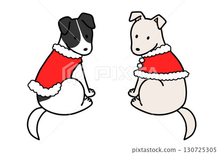穿著聖誕服裝的狗、救援犬和混種狗 130725305