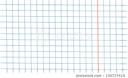 Graph square grid with red line for note, geometric line texture. Crayon or pencil stripes, dots for bullet journal pages. 130725418