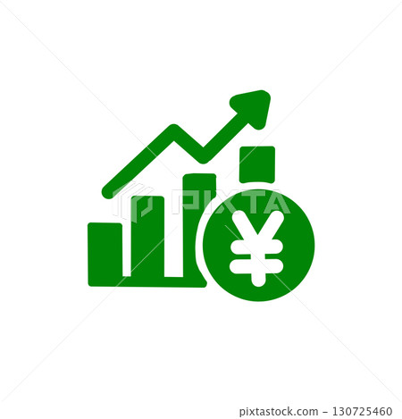 Japanese yen and bar graph economic growth icon 130725460