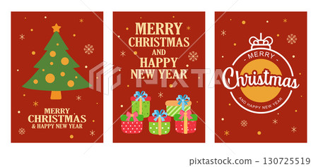 Merry christmas and happy new year greeting card or banners invitation template background. 130725519