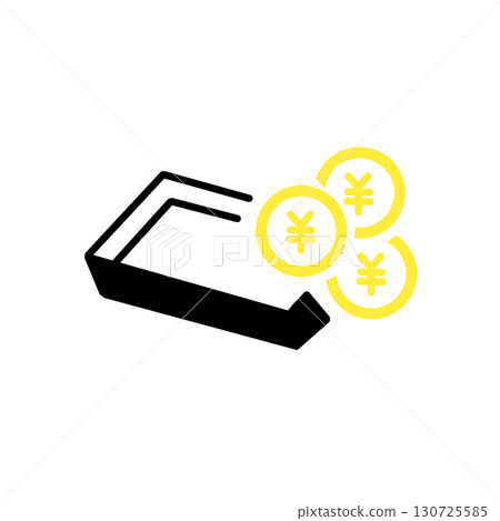 Wallet icon with bills inside 130725585