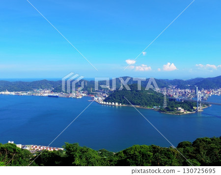 The Kanmon Straits as seen from Hinoyama Park (Shimonoseki City, Yamaguchi Prefecture) 130725695