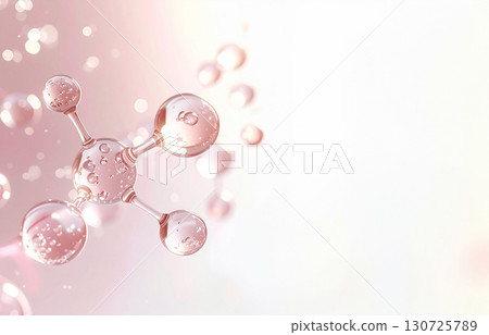 Pale pink foam and serum background that resembles beauty ingredients 130725789