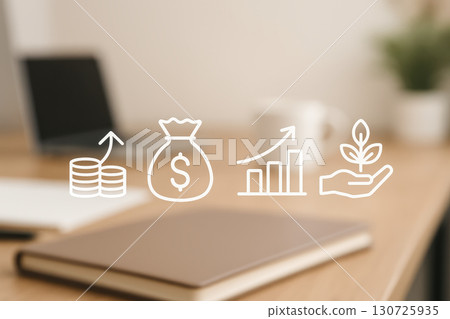 Financial innovation drives digital finance growth with creative solutions for investment and sustainable development in modern workspace environment 130725935