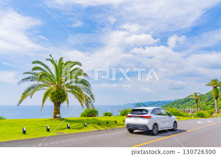 [Miyazaki Prefecture] Miyazaki City, Phoenix Roadside Station: Cars driving along the seaside 130726300