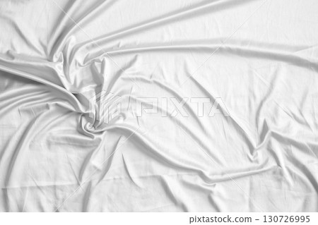 Abstract white wrinkled bedding sheet fabric texture background Abstract white wrinkled bedding sheet fabric texture background 130726995
