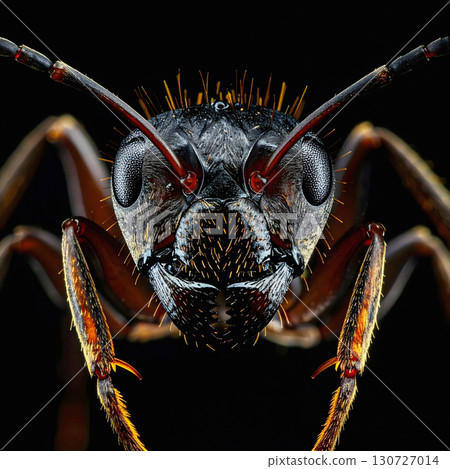 Close up macro portrait of an ant with sharp mandibles 130727014