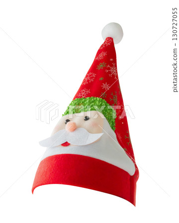 Red Christmas Santa Claus hat isolated on white background 130727055
