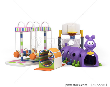 Active goods for kids childrens furniture and toys 3d render on white 130727061
