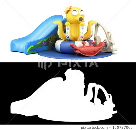 goods for kids childrens furniture and toys 3d render on white with alpha 130727063