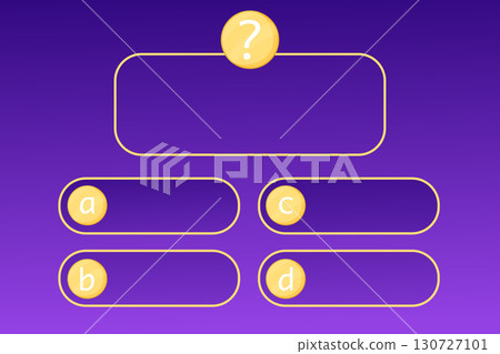 Quiz menu question interface game, show answer trivia template background. Multiple choice frame, button. Bar ui challenge.  130727101