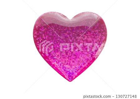 Heart shape hologram sticker isolated on white background Heart shape hologram sticker isolated on white background 130727148