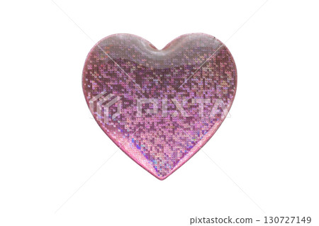 Heart shape hologram sticker isolated on white background Heart shape hologram sticker isolated on white background 130727149
