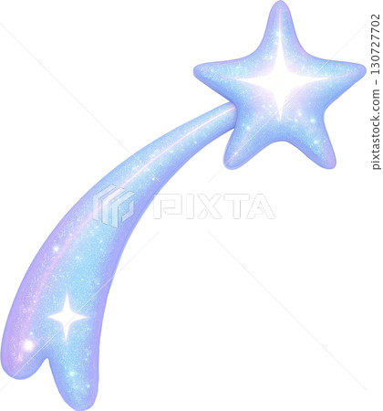 Ethereal shooting star with a bright sparkling trail 130727702