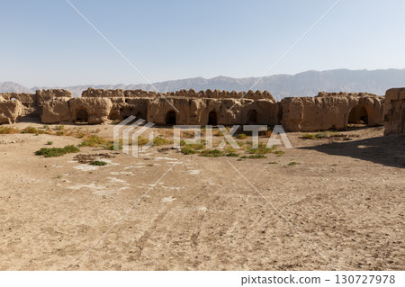 Ancient mud brick ruins of a fortress in the desert of Balkh Province, Afghanistan Ancient mud brick ruins of a fortress in the desert of Balkh Province, Afghanistan 130727978