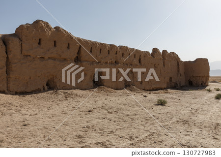 Ancient mud brick wall of a caravanserai in the desert of Balkh Province, Afghanistan Ancient mud brick wall of a caravanserai in the desert of Balkh Province, Afghanistan 130727983