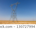 High voltage electricity pylon in the remote desert landscape of rural Afghanistan on a sunny day 130727994
