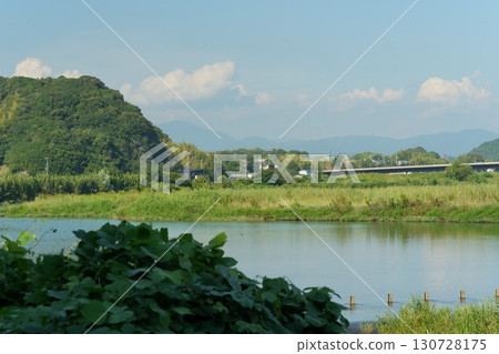 Rural landscape with blue sky and clouds 130728175