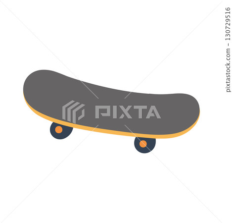 Skateboard Illustration with Gray Deck 130729516