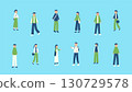 Illustration set of people spending autumn 130729578