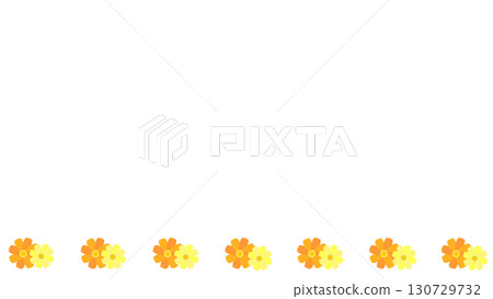簡單可愛的黃色波斯菊裝飾邊框插圖素材框架背景白色背景向量png透明 130729732
