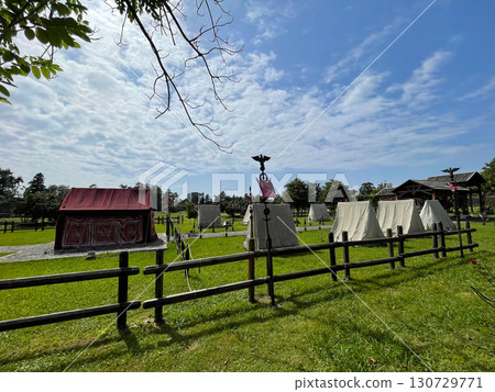 Tent camp of the ancient Roman wars, reconstruction of a historical event Tent camp of the ancient Roman wars, reconstruction of a historical event 130729771