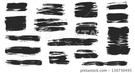 Set of textured grunge brush strokes 130730495