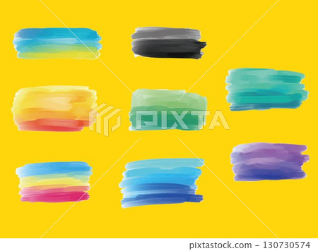 彩色水彩顏料框架 130730574