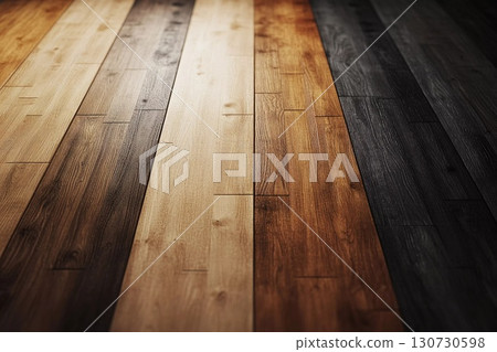 Patterns of Light and Dark Wood Create an Artistic Floor Layout Generative AI 130730598
