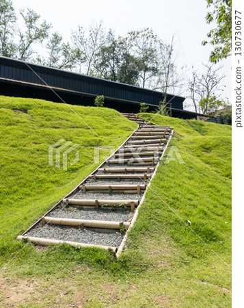 Eco Bamboo Steps on Cafe Hillside. 130730677