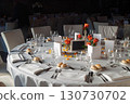 Luxurious Table Setting for Elegant Formal Dining Event or Celebration 130730702