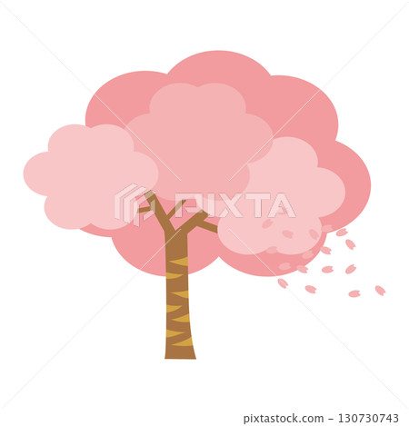 Simple cherry tree illustration Simple cherry tree illustration 130730743