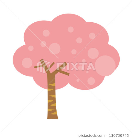 Simple cherry tree illustration Simple cherry tree illustration 130730745