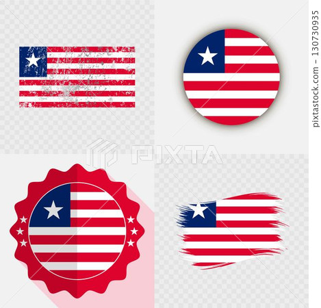 Liberia National Flag Icon Collection. 130730935