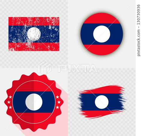 Laos National Flag Icon Collection. 130730936