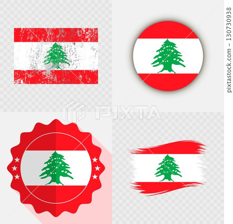 Lebanon National Flag Icon Collection. Lebanon National Flag Icon Collection. 130730938
