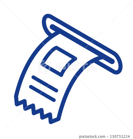 Isometric illustration of issued receipt. Issued numbered ticket, serial numbered ticket. Printed receipt. 130731224