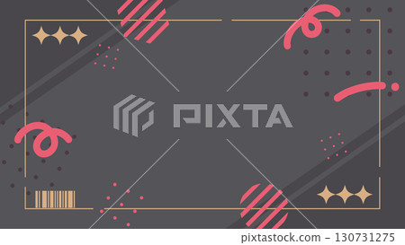 時尚可愛的串流螢幕。流行的背景裝飾插圖。框架。時尚的16:9 時尚可愛的串流螢幕。流行的背景裝飾插圖。框架。時尚的16:9 130731275