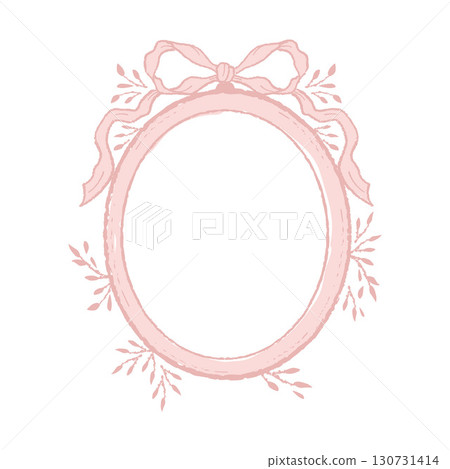 Pink vintage oval frame 130731414
