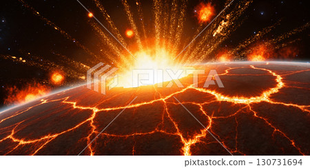 Image of a destroyed planet - AI-generated image 130731694