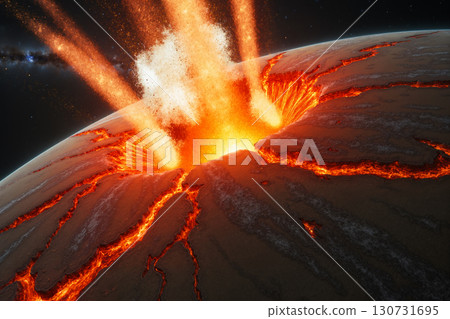 Image of a destroyed planet - AI-generated image 130731695