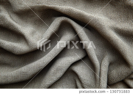 Lush Texture of Coarse Linen Fabric Draped Elegantly in Soft Light Generative AI 130731883